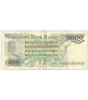 5000 zł Fryderyk Chopin,1988, seria CT, stan 3