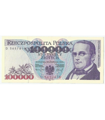 100000 zł Stanisław Moniuszko 1993, seria D, stan 3+