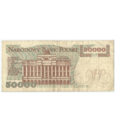 50000 zł Stanisław Staszic 1989, seria AN stan 3-