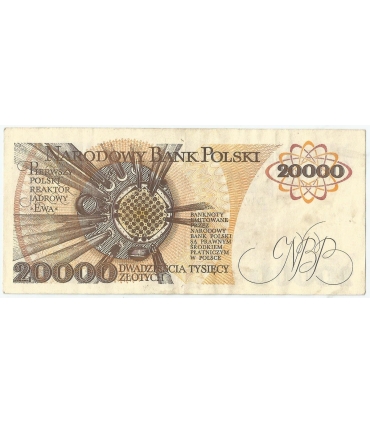 20000 zł, Maria Skłodowska-Curie, 1989, seria G, stan 3