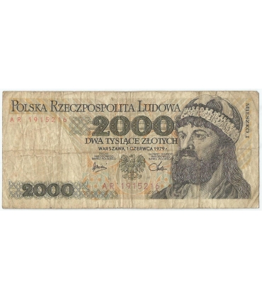 2000 zł Mieszko i Chrobry, 1979, seria AR, stan 4+