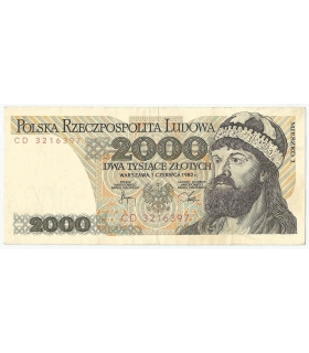2000 zł Mieszko i Chrobry, 1982, seria CD, stan 3+
