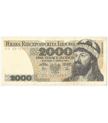 2000 zł Mieszko i Chrobry, 1982, seria CD, stan 3+