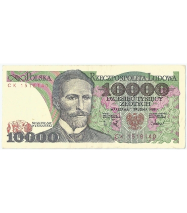 10000 zł Stanisław Wyspiański 1988, seria CK, stan 2/2-