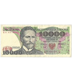 10000 zł Stanisław Wyspiański 1988, seria BH, stan 3/3-