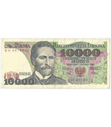 10000 zł Stanisław Wyspiański 1988, seria BH, stan 3/3-