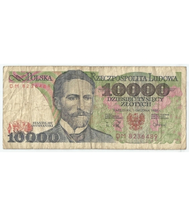 10000 zł Stanisław Wyspiański 1988, seria DP, stan 3-/4+