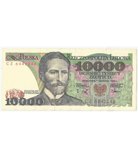 10000 zł Stanisław Wyspiański 1988, seria CZ 6442246 , stan 3/3+
