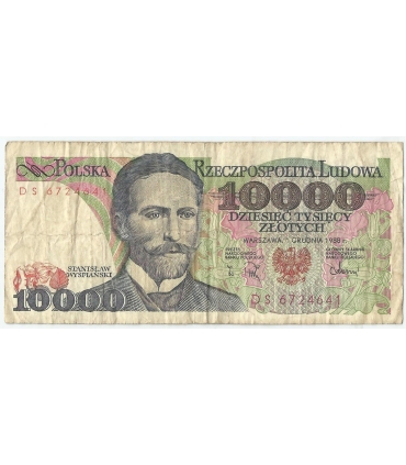 10000 zł Stanisław Wyspiański 1988, seria DS, stan 3-/4+