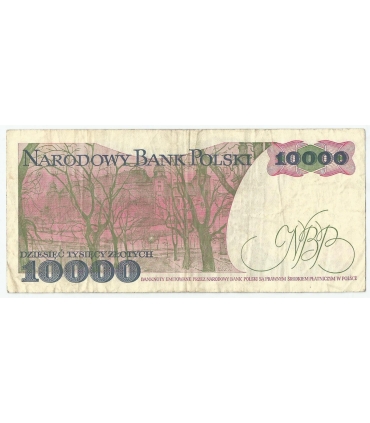 10000 zł Stanisław Wyspiański 1988, seria DT 0001929 (NISKI NUMER), stan 3/3-