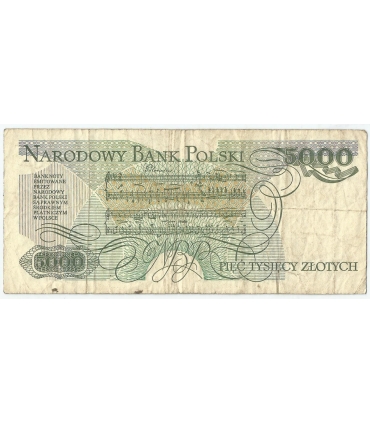 5000 zł Fryderyk Chopin,1988, seria DU, stan 3-/4+