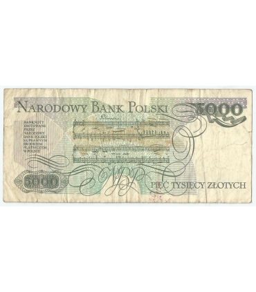 5000 zł Fryderyk Chopin,1988, seria DC, stan 3-/4+