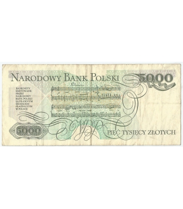 5000 zł Fryderyk Chopin,1988, seria CZ, stan 3-/4+