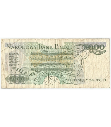 5000 zł Fryderyk Chopin,1988, seria EA, stan 3-/4+