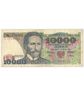 10000 zł Stanisław Wyspiański 1987, seria H, stan 3-