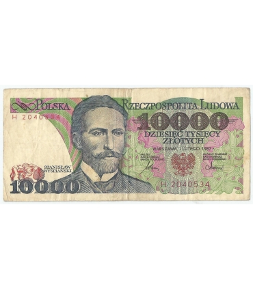 10000 zł Stanisław Wyspiański 1987, seria H, stan 3-