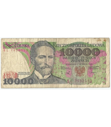 10000 zł Stanisław Wyspiański 1988, seria BL, stan 3-/4+