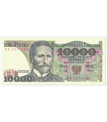 10000 zł Stanisław Wyspiański 1988, seria BE, stan 3/3+
