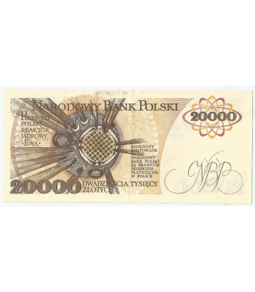 20000 zł, Maria Skłodowska-Curie, 1989, seria AK, stan 2