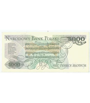 5000 zł Fryderyk Chopin,1982, seria U, stan 2+