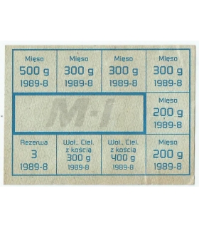Kartka na mięso, 1989 - Ośrodek Badań Naukowych w Olsztynie