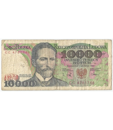 10000 zł Stanisław Wyspiański 1988, seria CC, stan 3-/4+