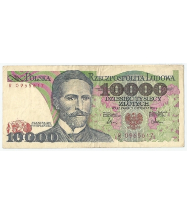 10000 zł Stanisław Wyspiański 1987, seria R, stan 3-