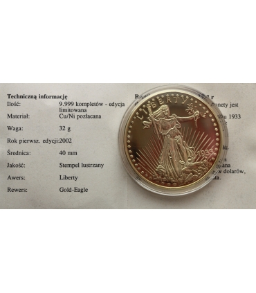 Kopia Replika Double Eagle 1933 – Liberty – Gold Eagle