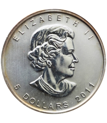 Kanada 5 dolarów Liść klonowy, 2011, Ag999, 1Oz, kapsel Fabulous