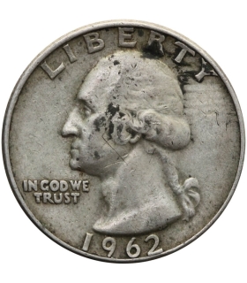 USA ¼ dolara (quarter, 25 centów), 1962 ćwierćdolarówka Waszyngtona, srebro Ag900