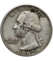 USA ¼ dolara (quarter, 25 centów), 1962 ćwierćdolarówka Waszyngtona, srebro Ag900