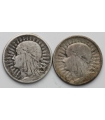 LOT 2 x 2 złote głowa kobiety 1933, 3+