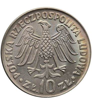 10 zł Kazimierz Wielki - napis wklęsły, 1964,  stan 1