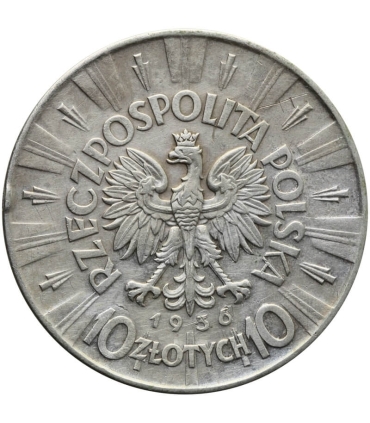 10 złotych Józef Piłsudski 1936, stan 3