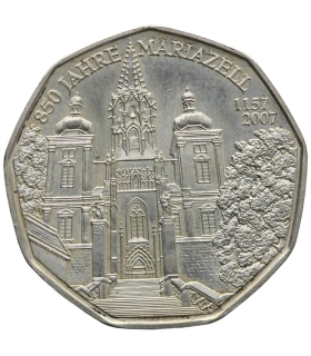 Austria 5 euro, 2007 800-lecie miasta Mariazell, srebro