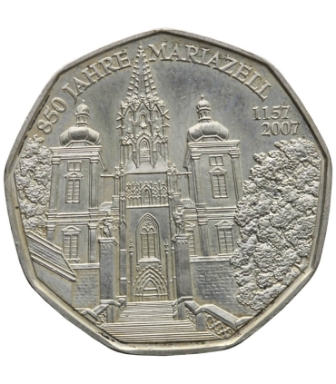Austria 5 euro, 2007 800-lecie miasta Mariazell, srebro
