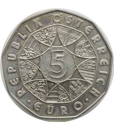 Austria 5 euro, 2007 800-lecie miasta Mariazell, srebro