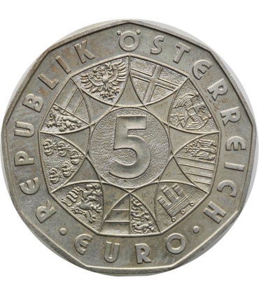 Austria 5 euro, 2007 800-lecie miasta Mariazell, srebro