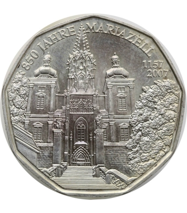 Austria 5 euro, 2007 800-lecie miasta Mariazell, srebro