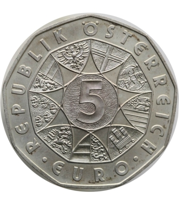 Austria 5 euro, 2007 800-lecie miasta Mariazell, srebro
