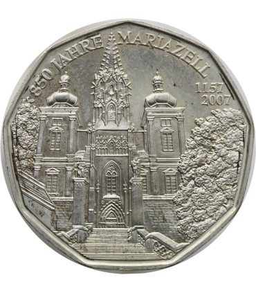 Austria 5 euro, 2007 800-lecie miasta Mariazell, srebro