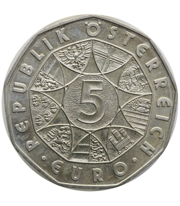 Austria 5 euro, 2007 800-lecie miasta Mariazell, srebro