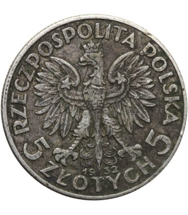 5 złotych głowa kobiety 1932, stan 3-