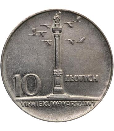 10 złotych Mała kolumna, 1966, stan 1-/2+