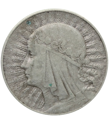 10 złotych Głowa kobiety 1933, stan 2-/3+