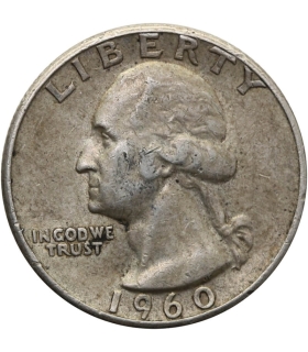 USA ¼ dolara (quarter, 25 centów), 1960 ćwierćdolarówka Waszyngtona, srebro Ag900