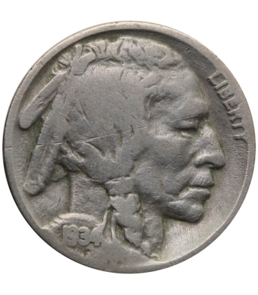 USA 5 centów głowa Indianina / bizon, 1934