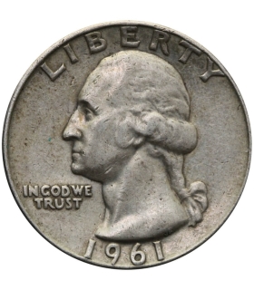 USA ¼ dolara (quarter, 25 centów), 1961 ćwierćdolarówka Waszyngtona, srebro Ag900