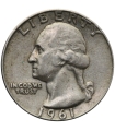 USA ¼ dolara (quarter, 25 centów), 1961 ćwierćdolarówka Waszyngtona, srebro Ag900
