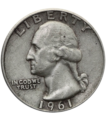 USA ¼ dolara (quarter, 25 centów), 1961 ćwierćdolarówka Waszyngtona, srebro Ag900
